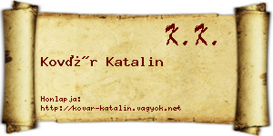 Kovár Katalin névjegykártya