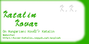 katalin kovar business card